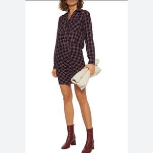 Veronica Beard Blue Red Plaid Karen Shirt Dress Sz 4